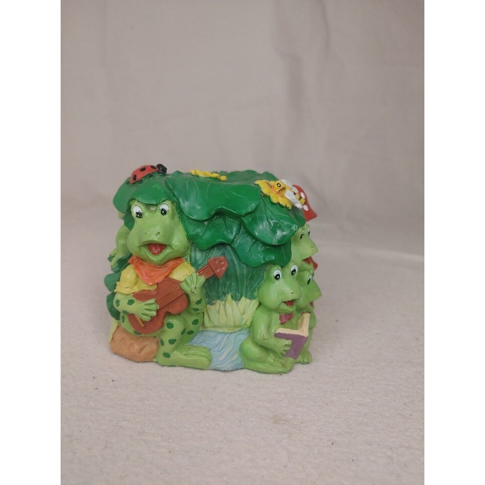 Cute River Side Pond Piggy Bank Money Animals Fish Ladybug Duck Lily Pad A14